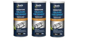 Bostik Cementone Colours For Cement Black 1KG Pack of 3