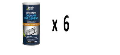 Bostik Cementone Colours For Cement Black 1KG Pack of 6
