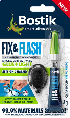 Bostik Fix & Flash Adhesive UV Light Activated All Purpose 3g Glue (2 Packs)