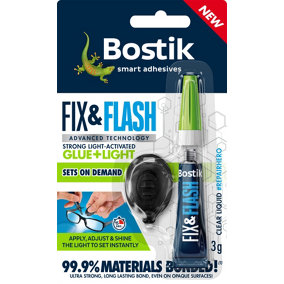 Bostik Fix & Flash Adhesive UV Light Activated All Purpose 3g Glue (6 Packs)
