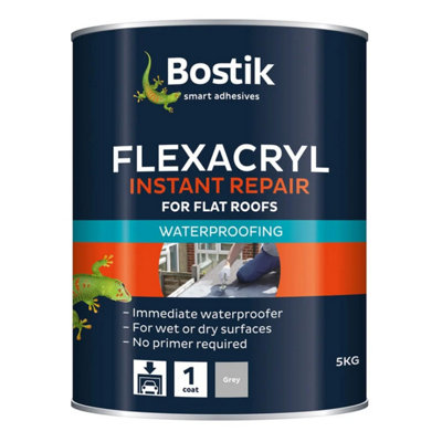 Bostik Flexacryl Instant Repair Waterproofing Compound - Grey, 5kg ...