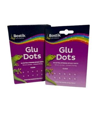 Bostik Glu Dots Extra Strength Permanent 10mm Pack of 64 (12 packs)