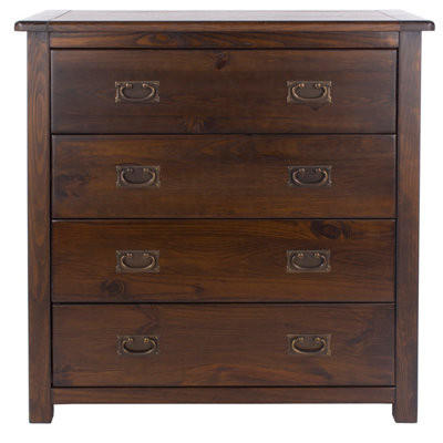 Boston 4 drawer chest, rich dark brown lacquer finish
