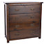 Boston 4 drawer chest, rich dark brown lacquer finish