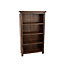 Boston 4 shelf narrow bookcase, rich dark brown lacquer finish