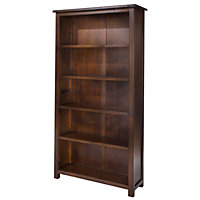 Boston 5 shelf bookcase , rich dark brown lacquer finish