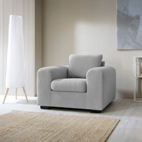 Boston Boucle Armchair in Light Grey