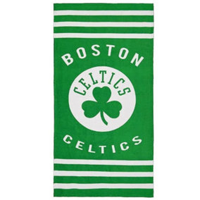 Boston Celtics Stripe Beach Towel Green/White (One Size)