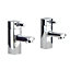 Boston Deck Mounted Chrome Hot & Cold Twin Basin Taps Brass