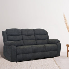 Boston Manual Fabric Recliner Sofa Grey