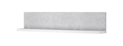 Bota 01 Wall Shelf W1500mm H320mm D240mm - Concrete Grey & White Matt, Elegant and Durable