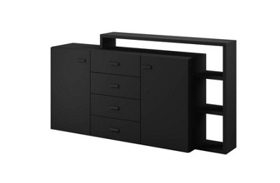 Bota 27 Sideboard Cabinet in Black Matt - W1800mm H520mm D360mm, Modern Storage Mastery