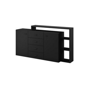 Bota 27 Sideboard Cabinet in Black Matt - W1800mm H520mm D360mm, Modern Storage Mastery