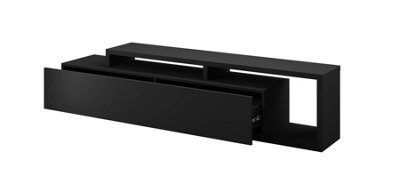 Bota 40 TV Cabinet in Black Matt - W2190mm H520mm D450mm, Sleek and Spacious