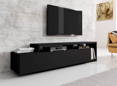 Bota 40 TV Cabinet in Black Matt - W2190mm H520mm D450mm, Sleek and Spacious