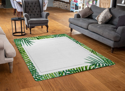 Botanical Border Designer Special Soft Home Rug