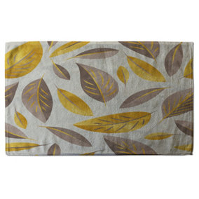Botanical gold and purple leaf (Bath Towel) / Default Title