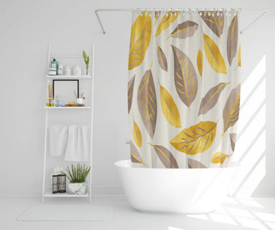 Botanical gold and purple leaf (Shower Curtain) / Default Title Price Comparisons | Compare The Build