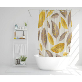 Botanical gold and purple leaf (Shower Curtain) / Default Title