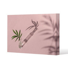 Botanical leaf on pink (Canvas Print) / 61 x 91 x 4cm