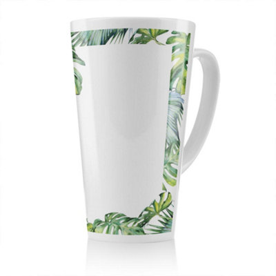 Botanical Leaves Border Latte Mug, Stunning Designer mug fit for any ...