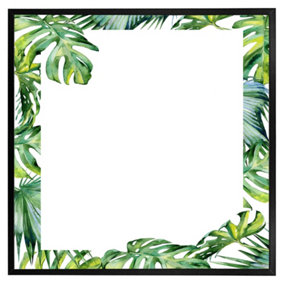 Botanical leaves border (Picutre Frame) / 16x16" / Grey