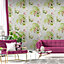 Botanique Floral Glitter Wallpaper Grey Belgravia 3421