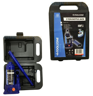BOTTLE JACK 2 TON TONNE FLOOR HYDRAULIC LIFTING 2T CAR VAN BOAT IN CASE AU148