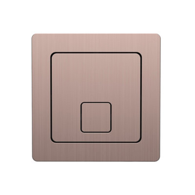 Bottom Entry Concealed Toilet Cistern WC with Dual Flush Square Brushed Bronze Push Button - Includes WRAS Internals & Pipe