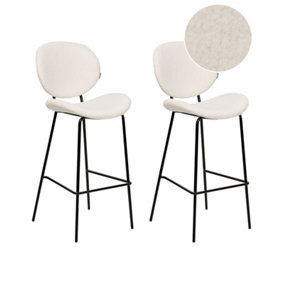 Boucle Bar Chair Set of 2 White LUANA