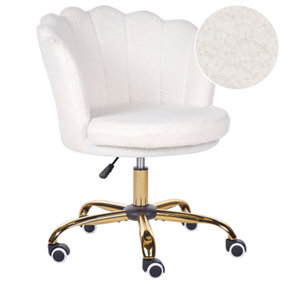 Boucle Desk Chair White MONTICELLO II