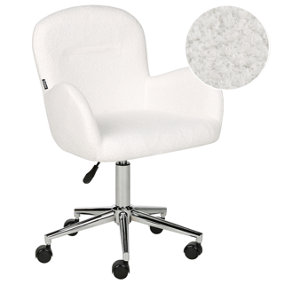 Boucle Desk Chair White PRIDDY