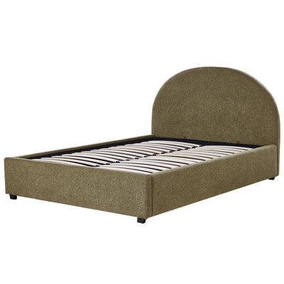 Boucle EU Double Size Ottoman Bed Olive Green VAUCLUSE