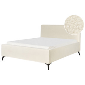 Boucle EU King Size Bed Cream VALOGNES