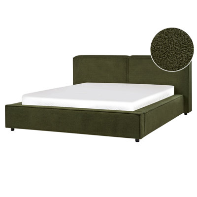 Boucle EU King Size Bed Green LINARDS