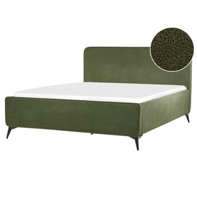 Boucle EU King Size Bed Green VALOGNES