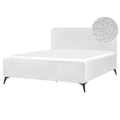 Boucle EU King Size Bed Off-White VALOGNES