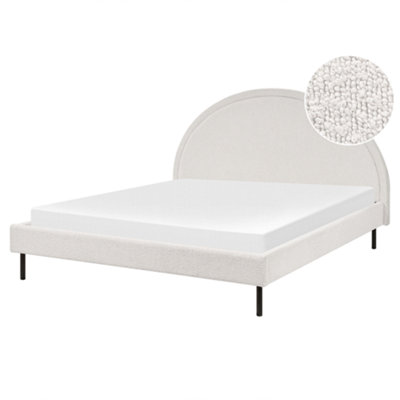 Boucle EU King Size Bed White MARGUT