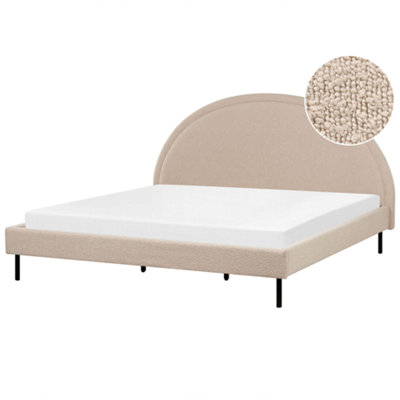 Boucle EU Super King Size Bed Beige MARGUT