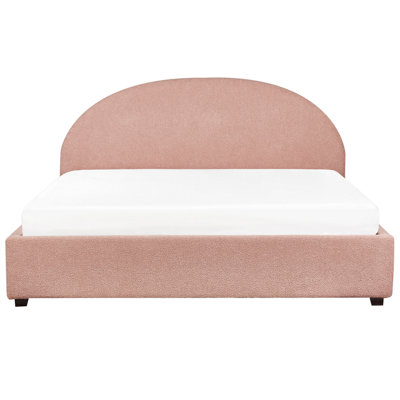 Boucle EU Super King Size Ottoman Bed Pastel Pink VAUCLUSE