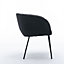 Boucle Fabric Armchair Accent Chair Dining Chair with Black Powder Coating Metal Leg, Black