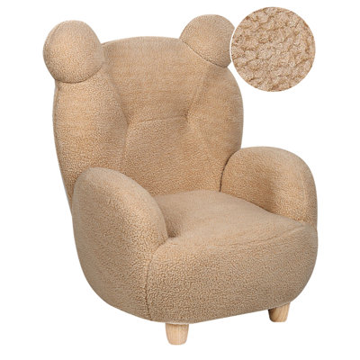 Boucle Kids Armchair Bear Light Brown MELBU