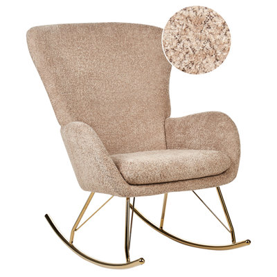 Boucle Rocking Chair Beige ANASET | DIY at B&Q