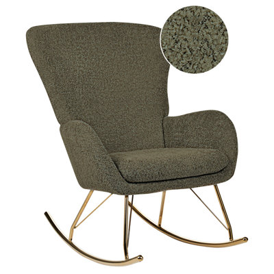 Boucle Rocking Chair Dark Green ANASET | DIY at B&Q