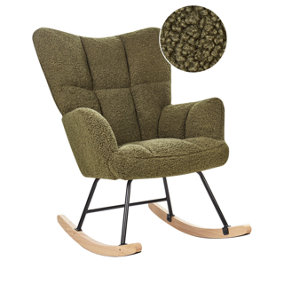 Boucle Rocking Chair Dark Green OULU