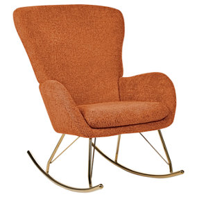 Boucle Rocking Chair Orange ANASET