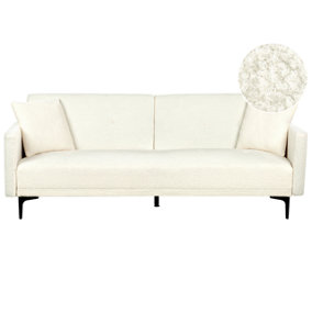 Boucle Sofa Bed Off-White LUCAN