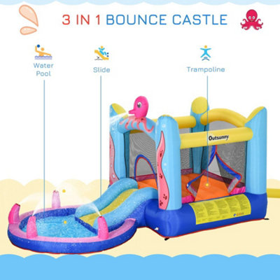 Bouncy castle pool and hot sale slide