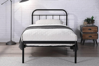 Bourton Modern Black Metal Single Bed Frame 3ft