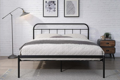 Small double black store bed frame